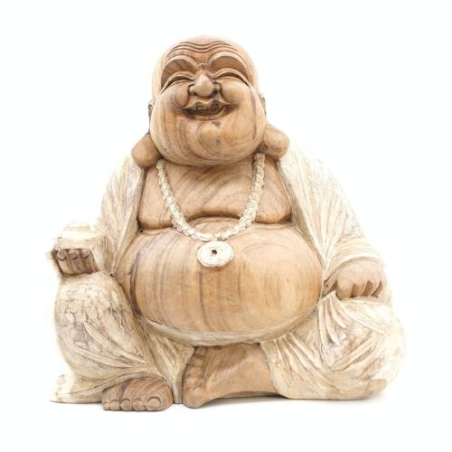 HCBS-14 - Happy Buddha - Whitewash 40cm - Sold in 1x unit/s per outer