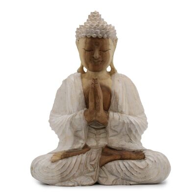 HCBS-20 - Buddha Statue Whitewash - 30cm Welcome - Sold in 1x unit/s per outer