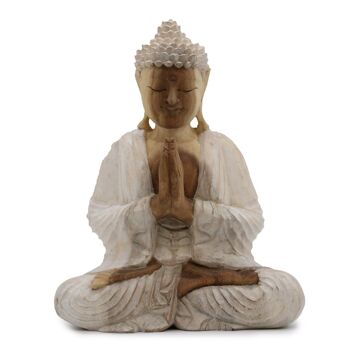 HCBS-20 - Statue de Bouddha Whitewash - 30cm Welcome - Vendu en 1x unité/s par extérieur 1