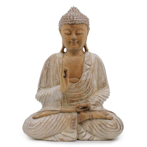 HCBS-21 - Buddha Statue Whitewash - 40cm Teaching Transmission - Sold in 1x unit/s per outer