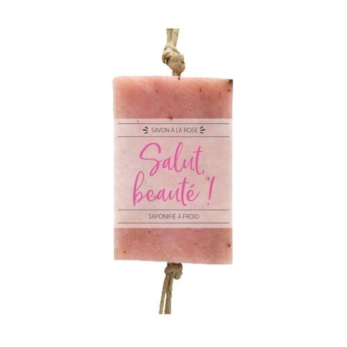 Soins Corporels - Savon à cordelette 90g, Salut, beauté ! rose