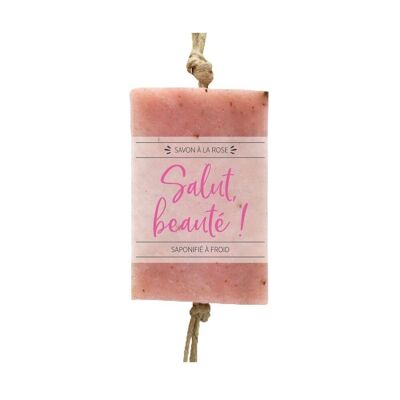 Soins Corporels - Savon à cordelette 90g, Salut, beauté ! rose