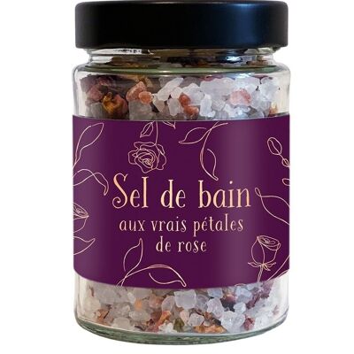 Body Care - 300g bath salt "with real rose petals"