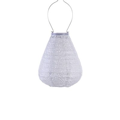 Lanterne Led Durable Décoration de Jardin Tulipe Paisley - 20 cm - Argent