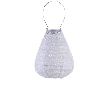 Lanterne Led Durable Décoration de Jardin Tulipe Paisley - 20 cm - Argent 1