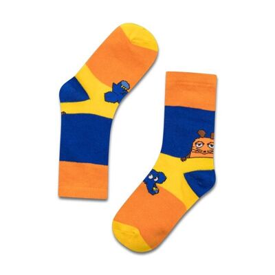 koaa - Mouse & Elephant "Color Block" - Calcetines azul/amarillo/naranja