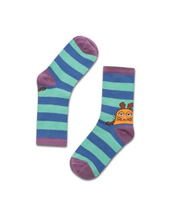 koaa – La souris "Stripes" – Chaussettes bleu/vert 1