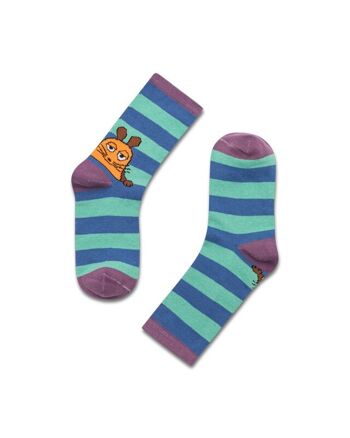 koaa – La souris "Stripes" – Chaussettes bleu/vert 4