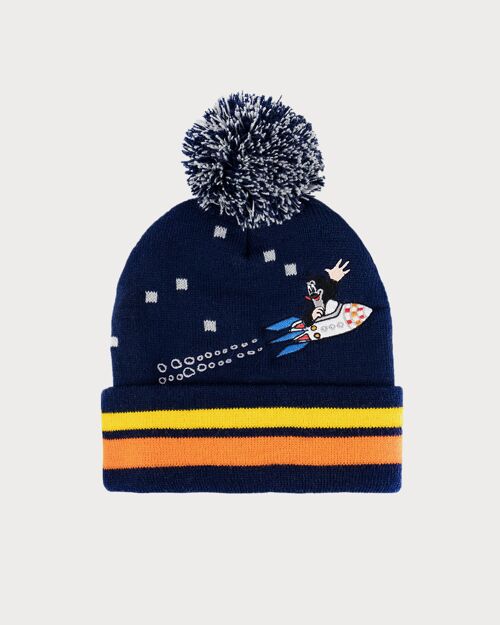 L&L – Maulwurf Spaceship – '14 Bobble Beanie navy/orange/yellow