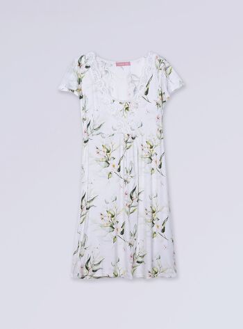 Chemise de Nuit d'Allaitement Manches Courtes Fleurs 8