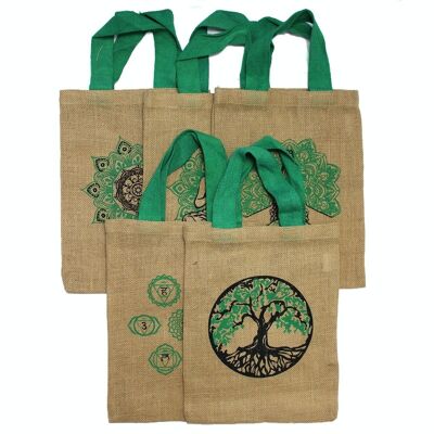 JSB-02 - Jute Tote Bag - 5 assorted mystic designs - Sold in 10x unit/s per outer