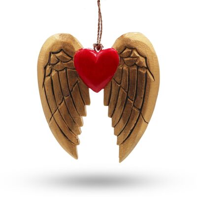 WXD-03 - Gold Xmas Angel Wing & Heart - Black detail - Sold in 2x unit/s per outer