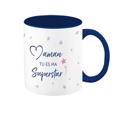 Fête des Mères - Mug VintageArt Mama « Maman tu es ma Superstar » -bleu-