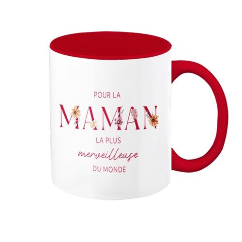 Fête des Mères - Mug VintageArt « maman merveilleuse » -rouge-