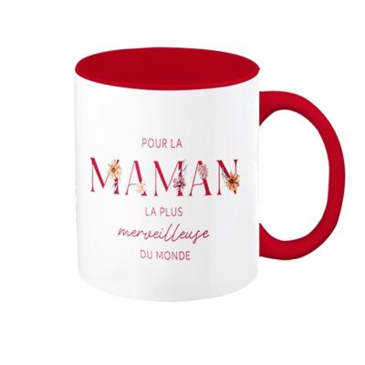 Mother's Day - VintageArt “wonderful mom” mug -red-