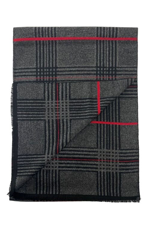 Mens / Unisex Classic Tartan Print Scarf with Frayed Edge