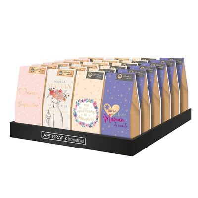 Mother's Day - Display Chocolate lentils 80g “mom” 4 boxes assortment included