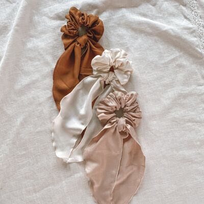 Scrunchie ampio in viscosa + foulard