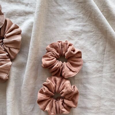 Wide muslin scrunchie / nude