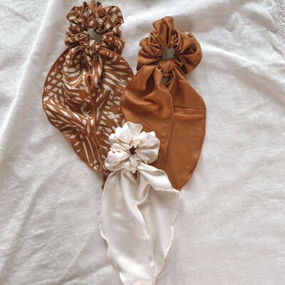Scrunchie ampio in viscosa + foulard