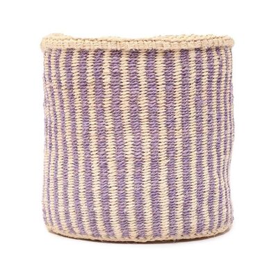 UMEME: Lavendelfarbener, gewebter Nadelstreifen-Aufbewahrungskorb