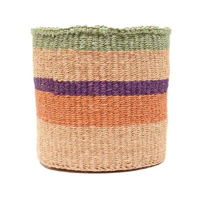 RELI: cesta de almacenamiento tejida con rayas naranjas, moradas y verdes