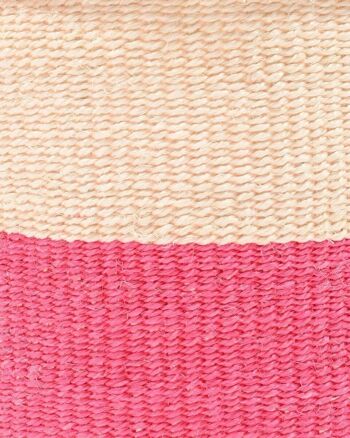 HOJI : Panier tissé à blocs de couleur rose vif 5