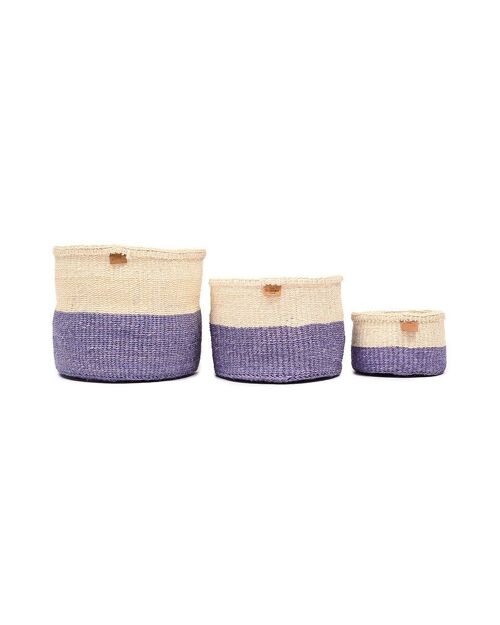 JADALA: Lavender Colour Block Woven Basket