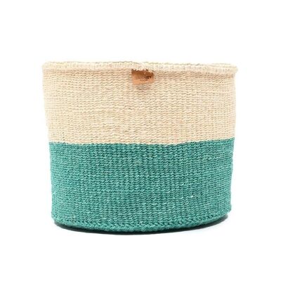 REMBO: Aqua Colour Block Woven Basket