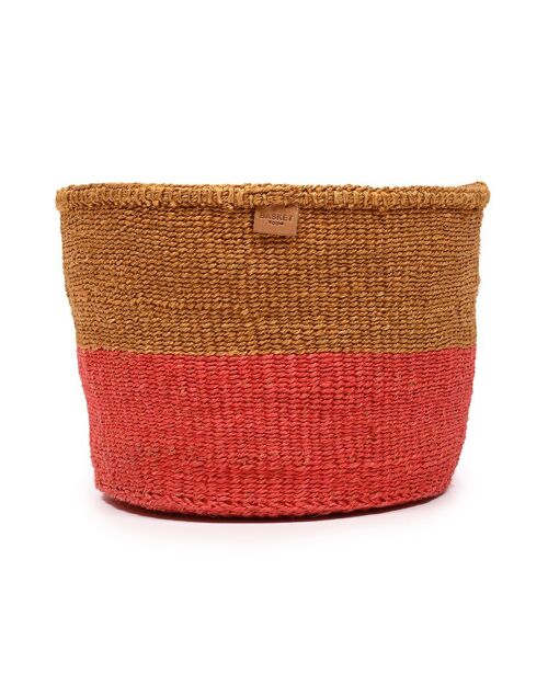HELA: Gold & Red Duo Colour Block Woven Basket