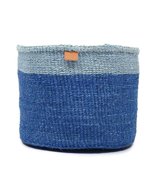 TOFAUTI: Two Blue Duo Colour Block Woven Basket