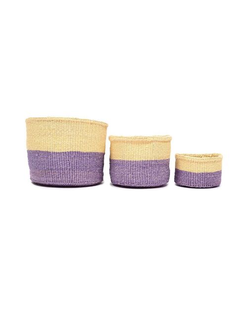 KODI: Lavender & Yellow Duo Colour Block Woven Basket
