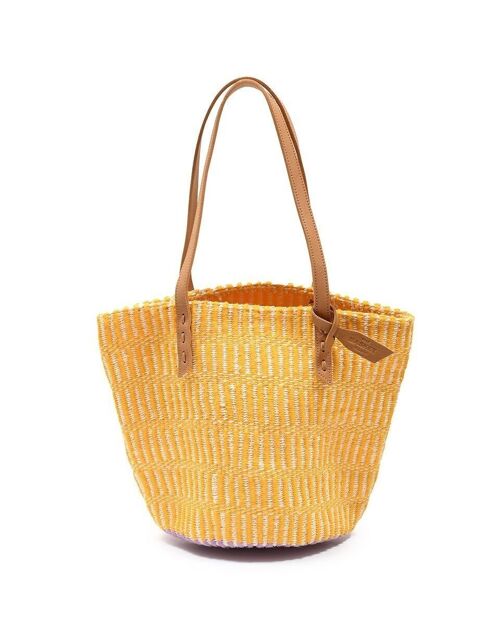 CHOMBO: Sunny Yellow Wool and Sisal Tote Bag