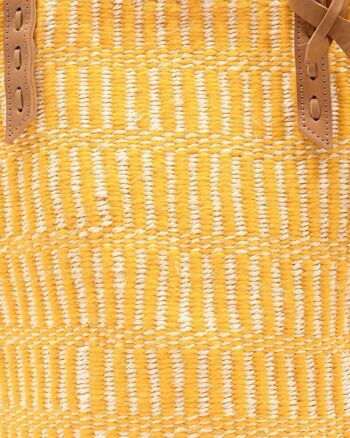 CHOMBO: Tote bag en laine et sisal jaune soleil 3