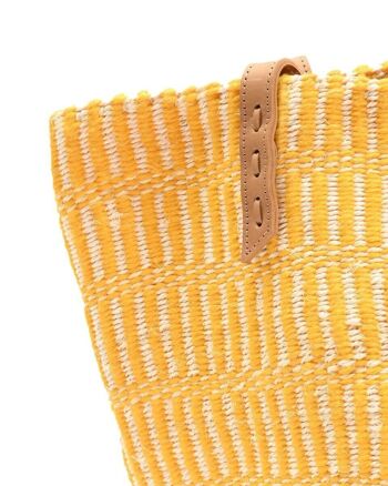 CHOMBO: Tote bag en laine et sisal jaune soleil 4