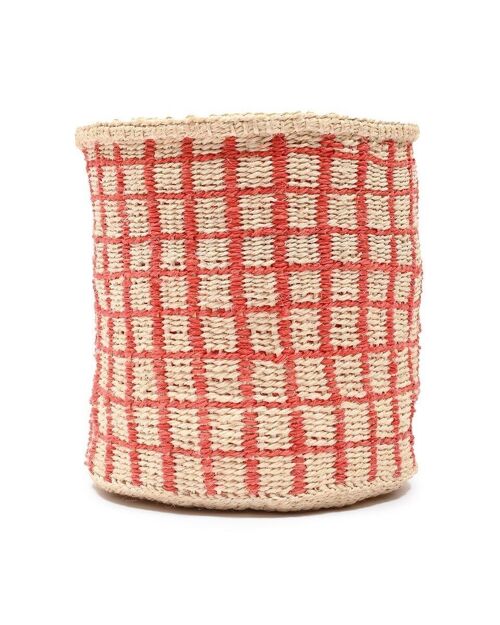 SAHIHI: Red Check Woven Storage Basket