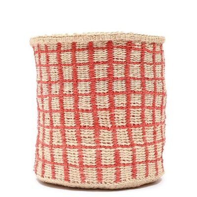 SAHIHI: Red Check Woven Storage Basket