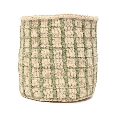 KAGUA: cesta de almacenamiento tejida a cuadros verdes