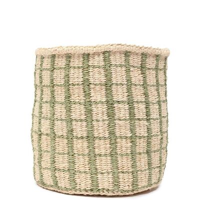 KAGUA: cesta de almacenamiento tejida a cuadros verdes