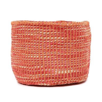 KATIKA: Red, Orange & Pink Tie-Dye Woven Storage Basket