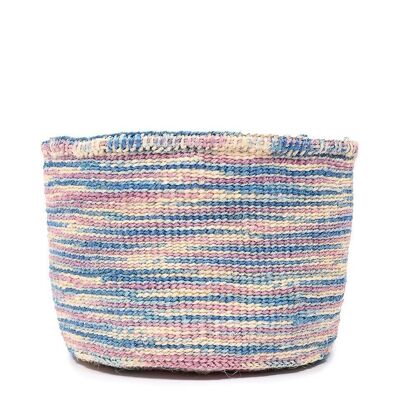 KWENYE: Blue & Pink Tie-Dye Woven Storage Basket