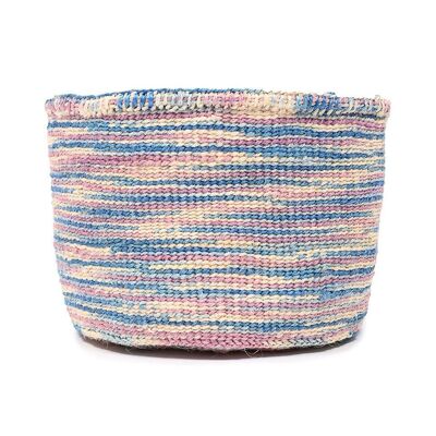 KWENYE: Cesta de almacenamiento tejida con teñido anudado azul y rosa