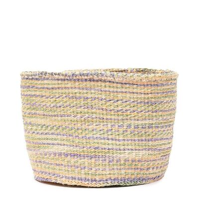 ZAIDI: Lavender, Green & Yellow Tie-Dye Woven Storage Basket
