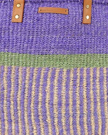 MTEJA : Cabas tissé à rayures violettes 2