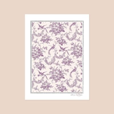 Wall decoration - Purple feather poster - 30x40 cm