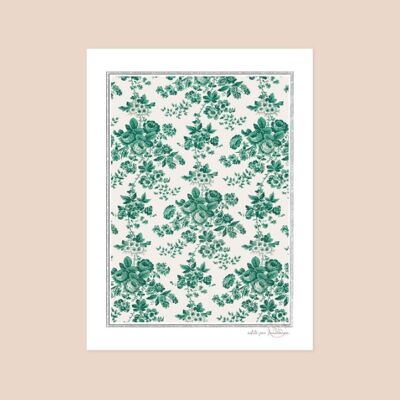 Wall decoration - Green flower poster - 30x40 cm