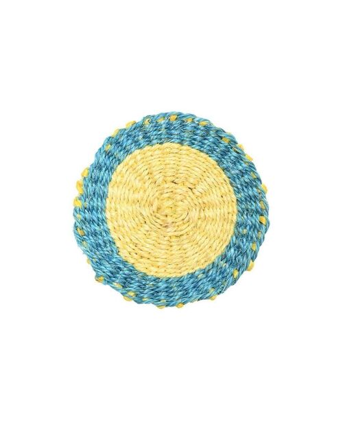 JOHARI: Blue & Yellow Woven Coaster