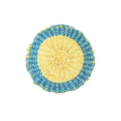 JOHARI: Blue & Yellow Woven Coaster