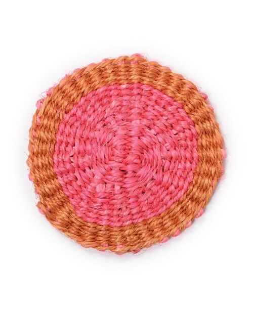 ZUBERI: Hot Pink & Orange Woven Coaster