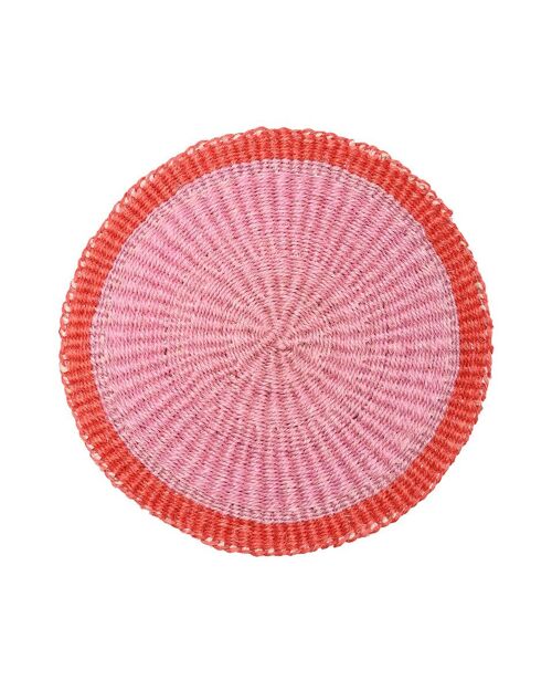 JINA: Red & Dusky Pink Woven Placemat